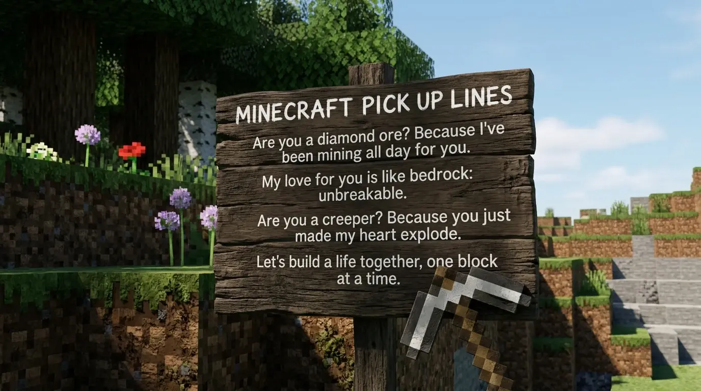 Minecraft pick up lines